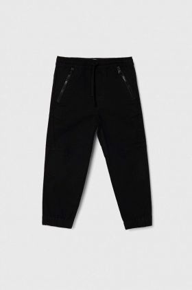 United Colors of Benetton pantaloni copii culoarea negru, neted