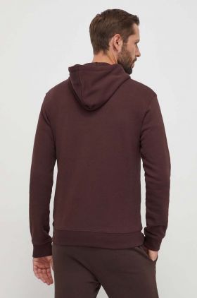 adidas Originals hanorac de bumbac barbati, culoarea maro, cu glugă, cu imprimeu