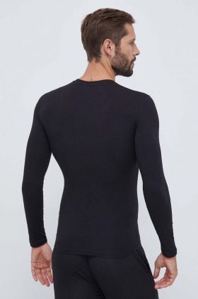 Emporio Armani Underwear longsleeve lounge culoarea negru, cu imprimeu