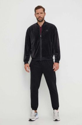 adidas geaca bomber cu doua fete barbati, culoarea negru, de tranzitie, oversize