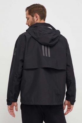 adidas geaca barbati, culoarea negru, de tranzitie, oversize