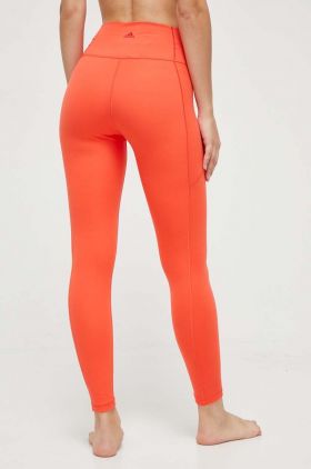 adidas Performance jambiere de yoga Studio culoarea rosu, neted