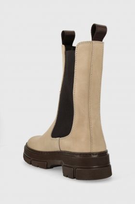 Gant botine din piele intoarsa Monthike femei, culoarea bej, cu platforma, 27554390.G24