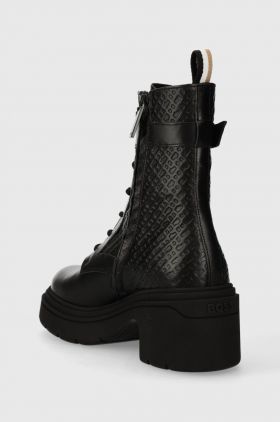 BOSS cizme de piele Carol femei, culoarea negru, cu toc drept, 50504599