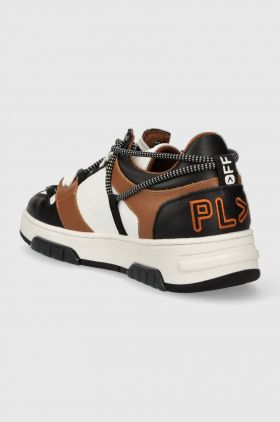 Off Play sneakers din piele SORRENTO culoarea maro, SORRENTO 1 WHITE BLACK COGNAC GREEN