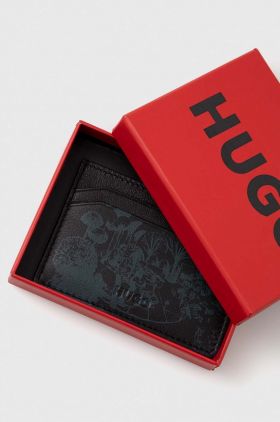 HUGO carcasa din piele culoarea negru