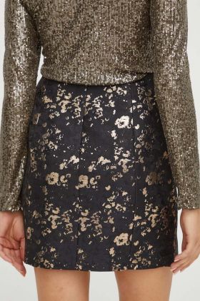 Bruuns Bazaar fusta culoarea negru, mini, drept