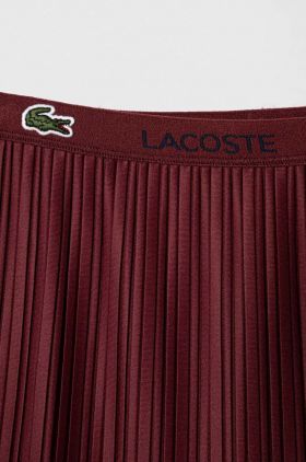 Lacoste fusta fete culoarea bordo, mini, drept