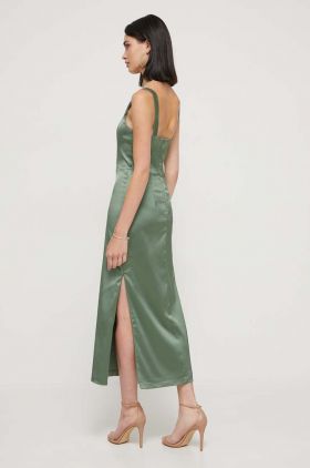 Abercrombie & Fitch rochie culoarea verde, midi, mulata