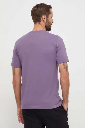 adidas tricou din bumbac barbati, culoarea violet, cu imprimeu