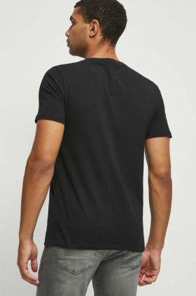 Medicine tricou din bumbac barbati, culoarea negru, cu imprimeu