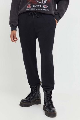 Abercrombie & Fitch pantaloni de trening culoarea negru, neted