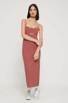 Abercrombie & Fitch rochie culoarea roz, midi, mulata