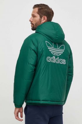 adidas Originals geaca cu doua fete barbati, culoarea negru, de iarna, oversize