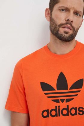 adidas Originals tricou din bumbac barbati, culoarea portocaliu, cu imprimeu