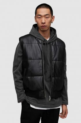 AllSaints vesta ML007Y NARO PUFFER JACKET barbati, culoarea negru, de tranzitie