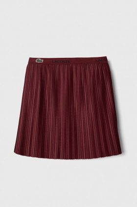 Lacoste fusta fete culoarea bordo, mini, drept