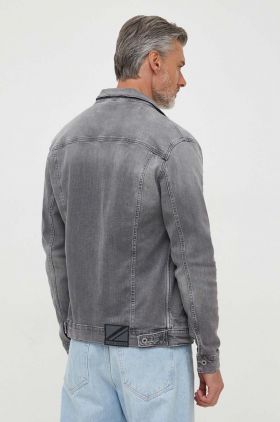 Pepe Jeans geaca jeans Pinners barbati, culoarea gri, de tranzitie