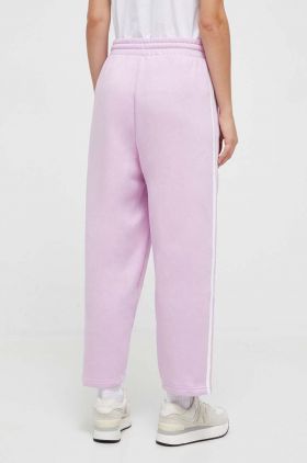 adidas pantaloni de trening culoarea roz, cu imprimeu