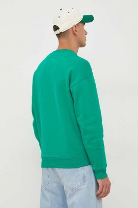 United Colors of Benetton bluza barbati, culoarea verde, cu imprimeu