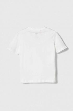 adidas Originals tricou de bumbac pentru copii culoarea alb, cu imprimeu