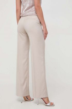 Silvian Heach pantaloni femei, culoarea bej, drept, high waist