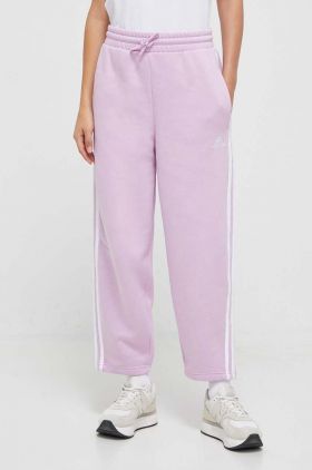 adidas pantaloni de trening culoarea roz, cu imprimeu