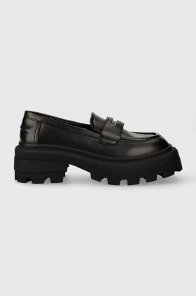 Buffalo mocasini Nabu Loafer femei, culoarea negru, cu platforma, 1622342