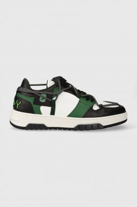 Off Play sneakers din piele SORRENTO culoarea verde, SORRENTO WHITE BLACK GREEN