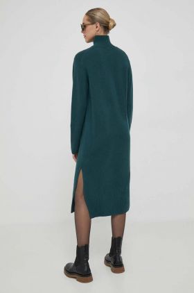 Pepe Jeans rochie din lana Dasya culoarea verde, midi, drept