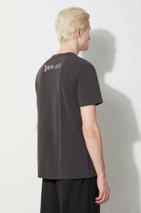 KSUBI tricou din bumbac bărbați, culoarea negru, cu imprimeu