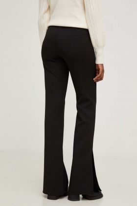 Answear Lab pantaloni femei, culoarea negru, evazati, high waist