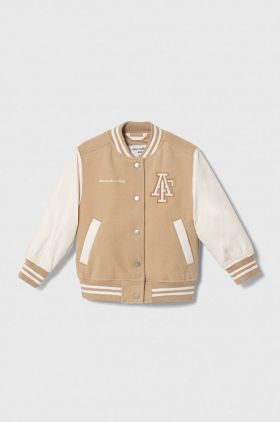 Abercrombie & Fitch geaca bomber pentru copii culoarea bej