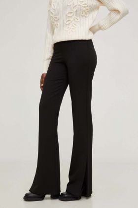 Answear Lab pantaloni femei, culoarea negru, evazati, high waist