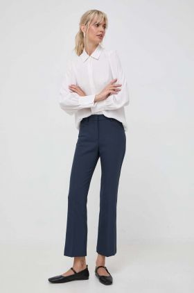 MAX&Co. pantaloni Ortensia femei, culoarea albastru marin, drept, medium waist