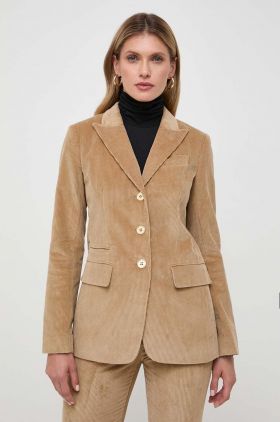 MICHAEL Michael Kors sacou din bumbac culoarea bej, un singur rand de nasturi, neted