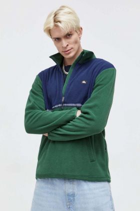 Quiksilver hanorac fleece culoarea verde, modelator