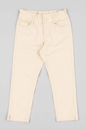 zippy pantaloni copii culoarea bej, neted