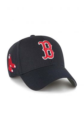 47brand șapcă din amestec de lână MLB Boston Red Sox culoarea albastru marin, cu imprimeu