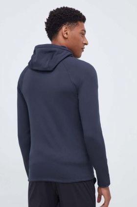 Peak Performance bluza barbati, culoarea albastru marin, cu glugă, neted