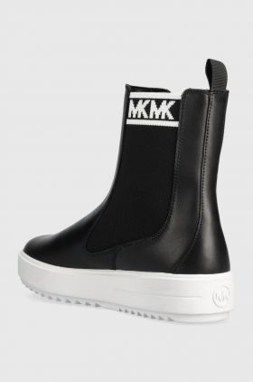 MICHAEL Michael Kors ghete chelsea de piele Emmett femei, culoarea negru, cu toc plat, 43H3EMFE5L