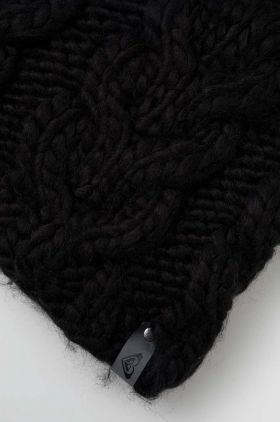 Roxy fular impletit femei, culoarea negru, neted