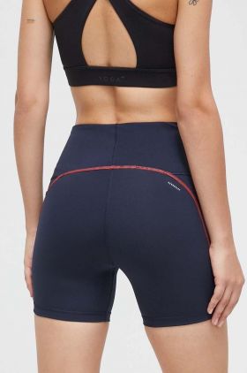 adidas Performance pantaloni scurți de alergare Adizero Lite culoarea albastru marin, cu imprimeu, high waist