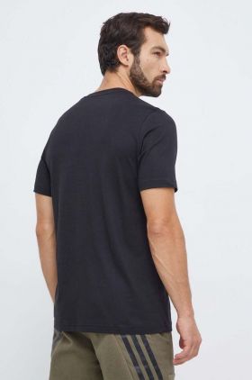 adidas tricou din bumbac barbati, culoarea negru, cu imprimeu