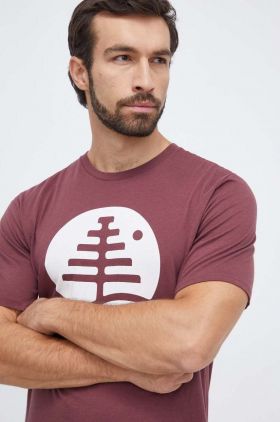 Burton tricou din bumbac barbati, culoarea bordo, cu imprimeu