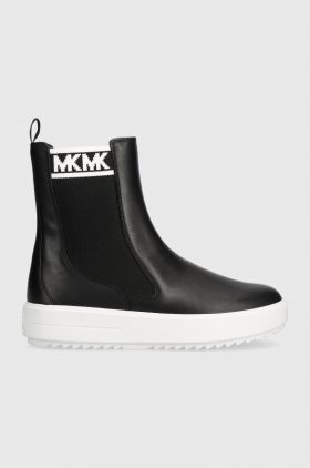 MICHAEL Michael Kors ghete chelsea de piele Emmett femei, culoarea negru, cu toc plat, 43H3EMFE5L