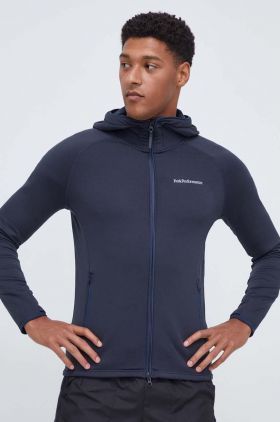 Peak Performance bluza barbati, culoarea albastru marin, cu glugă, neted