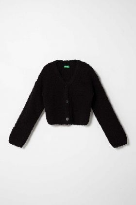 United Colors of Benetton cardigan copii culoarea negru, călduros