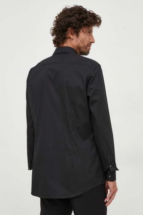 BOSS camasa barbati, culoarea negru, cu guler clasic, slim