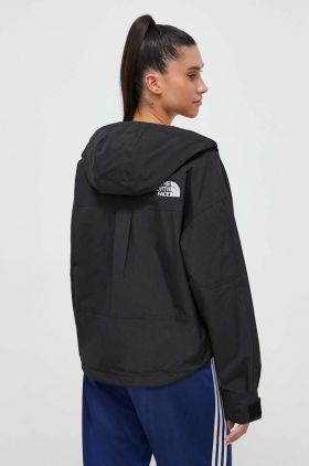 The North Face geaca femei, culoarea negru, de tranzitie, oversize